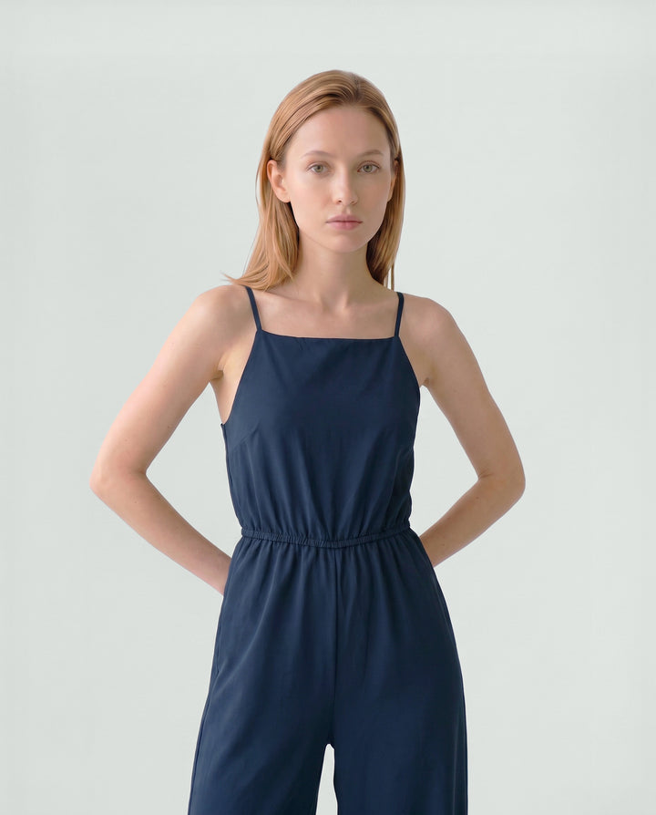 Enterito Mujer Isabella Escote Recto Negro Ludovica
