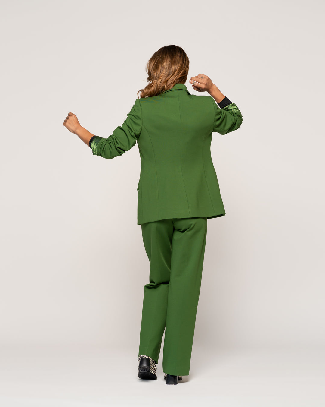 Blazer Melisa Verde Oversize Cruzado Con Solapa Ludovica