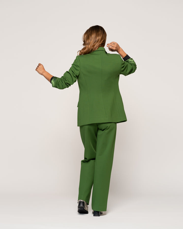 Blazer Melisa Verde Oversize Cruzado Con Solapa Ludovica