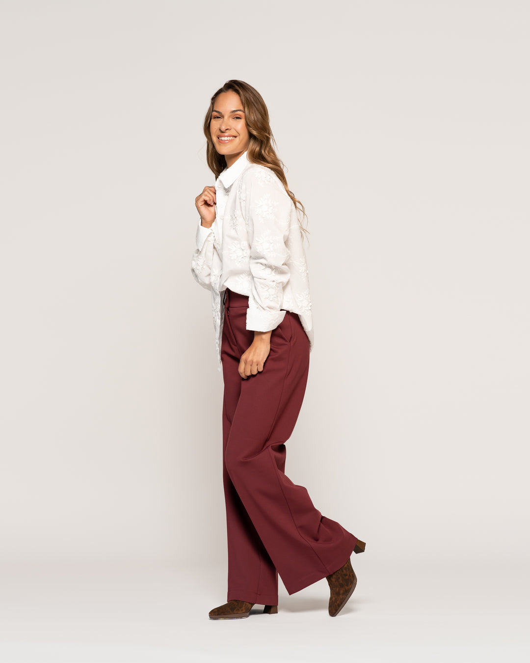 Blusa Matilde Crudo Ajustada Cuello V Manga Larga Ludovica