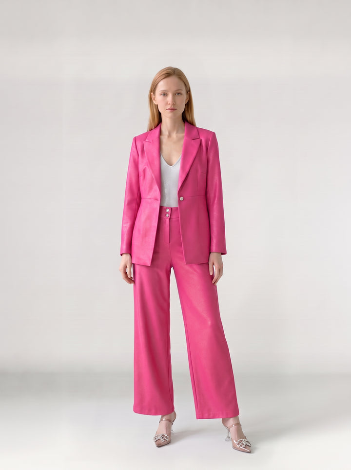 Pantalón Mujer Camila Pierna Ancha Fucsia Ludovica