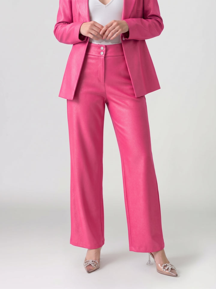 Pantalón Mujer Camila Pierna Ancha Fucsia Ludovica