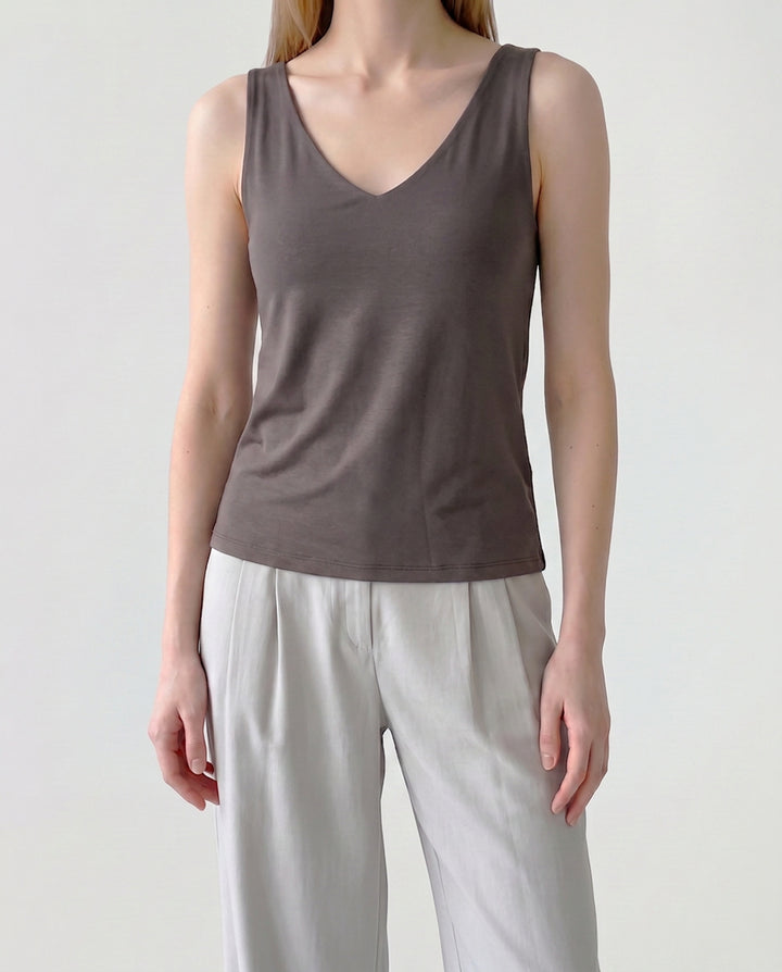 Polera Mujer Silvana Escote V Nutella Ludovica