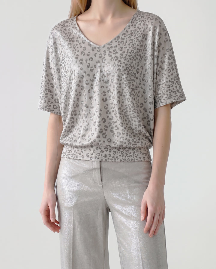 Polera Mujer Sabrina Animal Print Dorado Ludovica