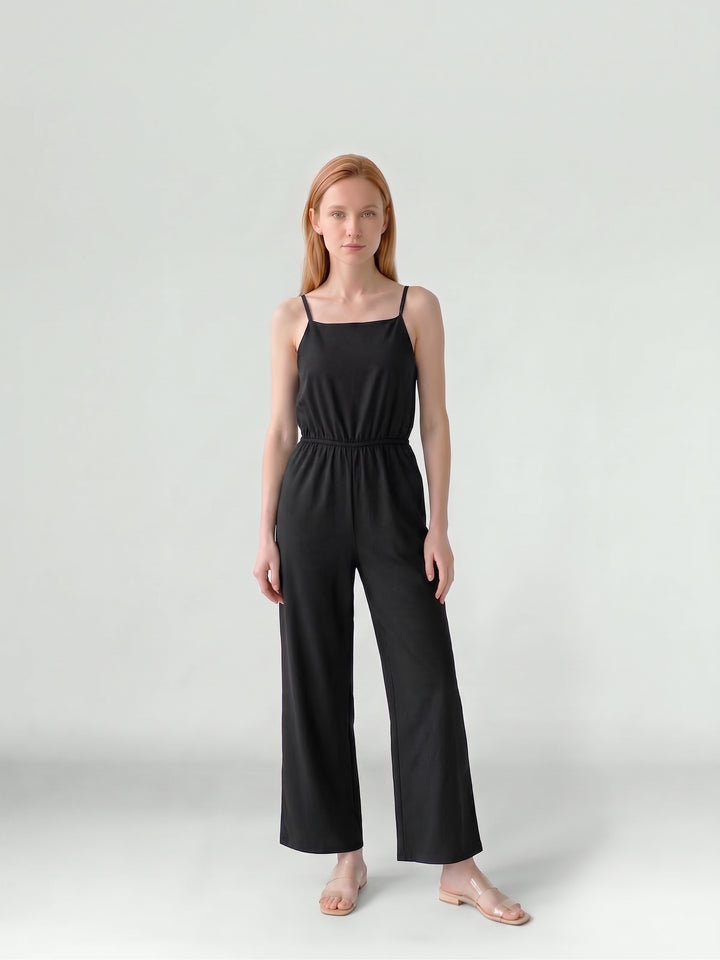 Enterito Mujer Isabella Escote Recto Negro Ludovica