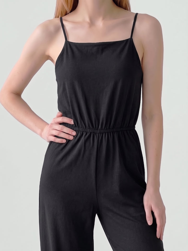 Enterito Mujer Isabella Escote Recto Negro Ludovica