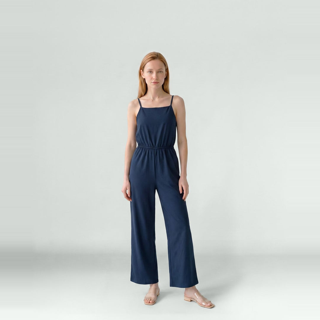 Enterito Mujer Isabella Escote Recto Negro Ludovica