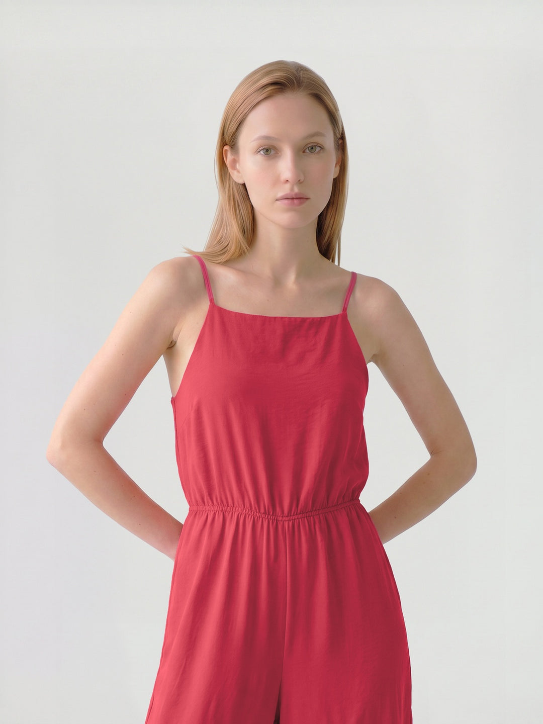 Enterito Mujer Isabella Escote Recto Rojo Ludovica
