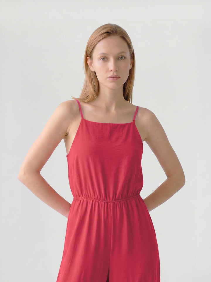 Enterito Mujer Isabella Escote Recto Rojo Ludovica