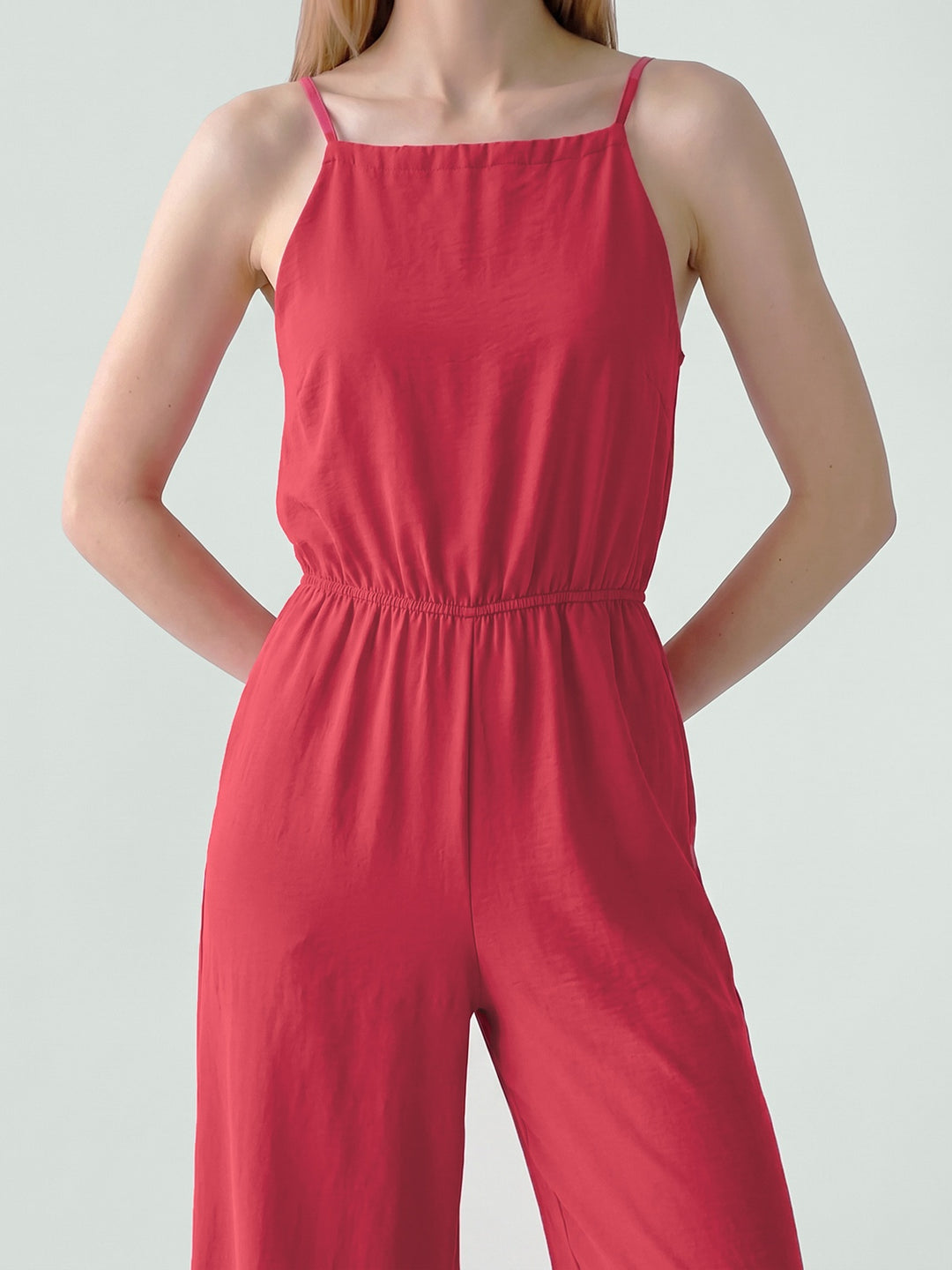 Enterito Mujer Isabella Escote Recto Rojo Ludovica