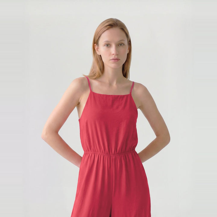 Enterito Mujer Isabella Escote Recto Rojo Ludovica