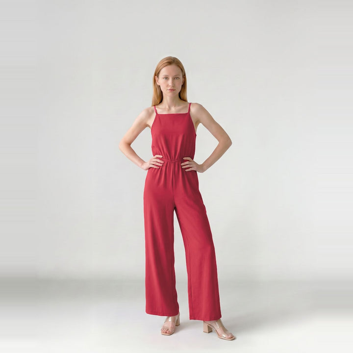 Enterito Mujer Isabella Escote Recto Rojo Ludovica