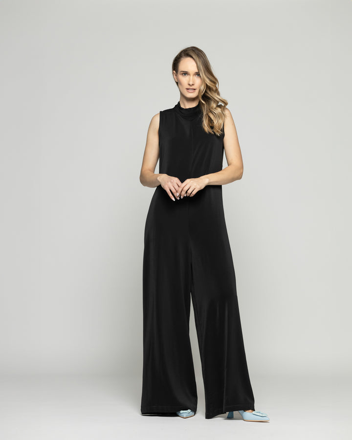 Enterito Mujer Azalea Escote Mao Alto Palazzo Negro Ludovica