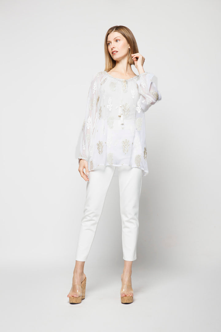 BLUSA VIOLETA BLANCO