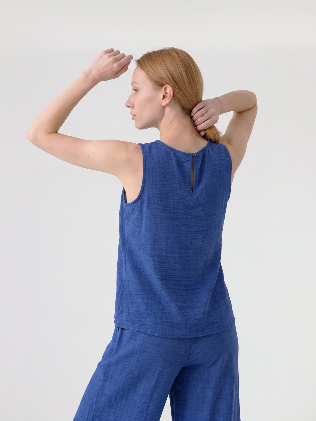 Blusa Mujer Emilia Aplicación Azul Ludovica