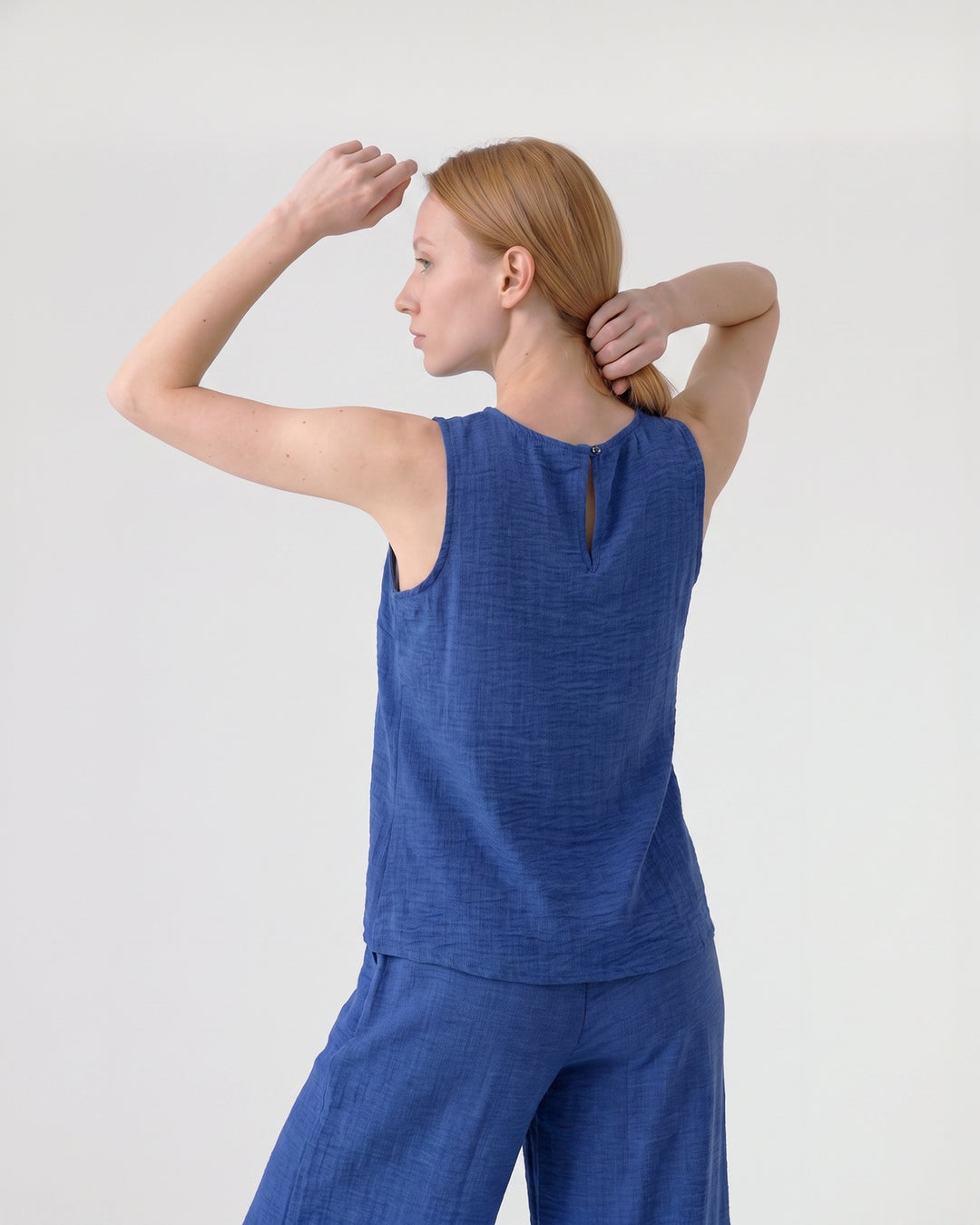 Blusa Mujer Emilia Aplicación Azul Ludovica