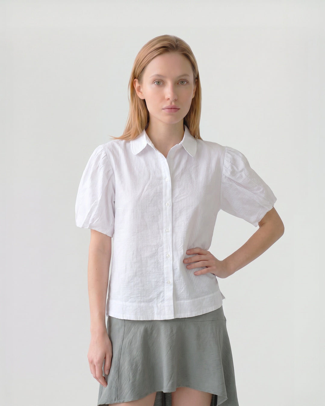 Blusa Mujer Elena Manga Acampanada Blanco Ludovica
