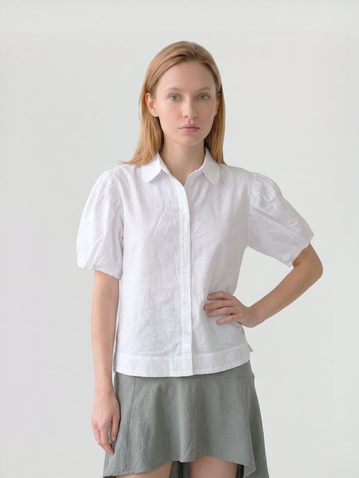 Blusa Mujer Elena Manga Acampanada Blanco Ludovica