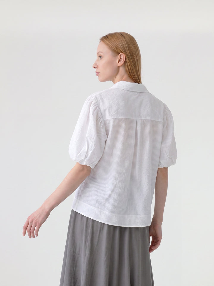 Blusa Mujer Elena Manga Acampanada Blanco Ludovica