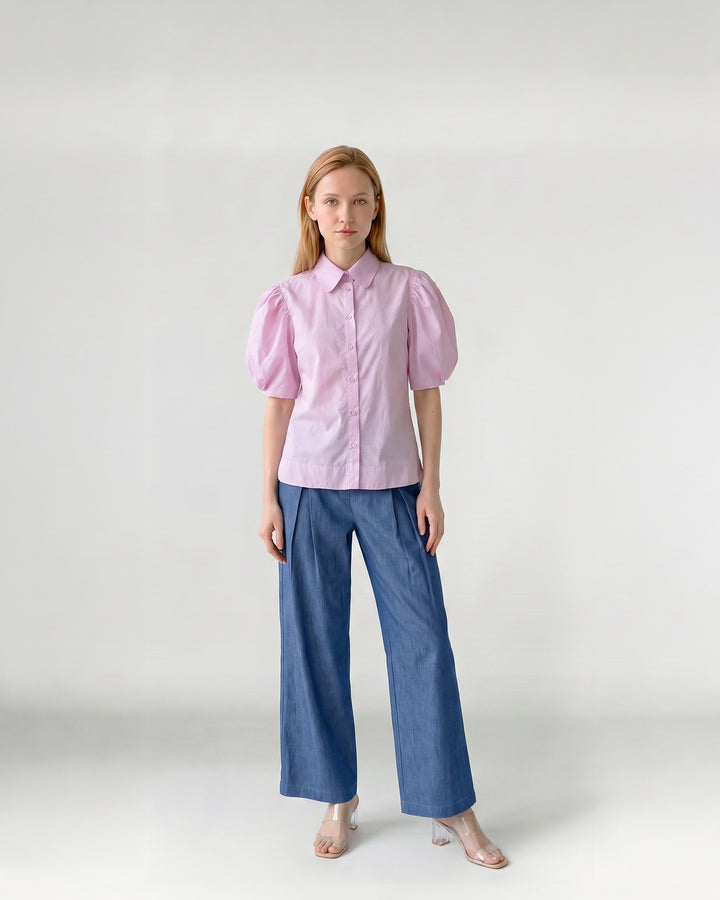 Blusa Mujer Clara Manga Globo Rosa Ludovica
