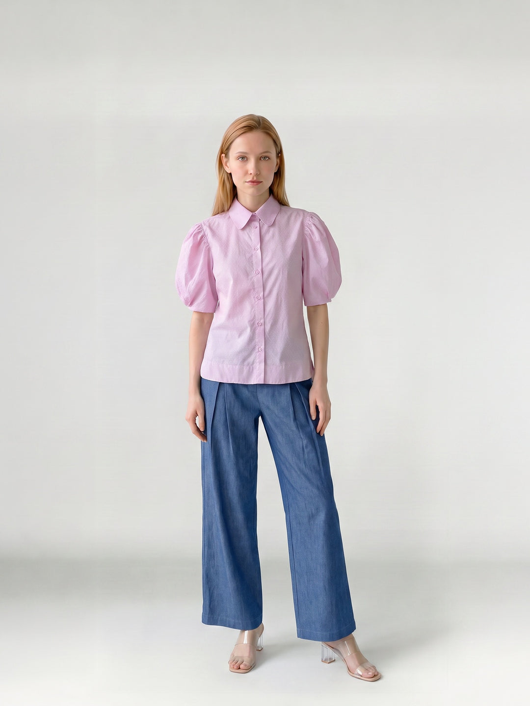 Blusa Mujer Clara Manga Globo Rosa Ludovica