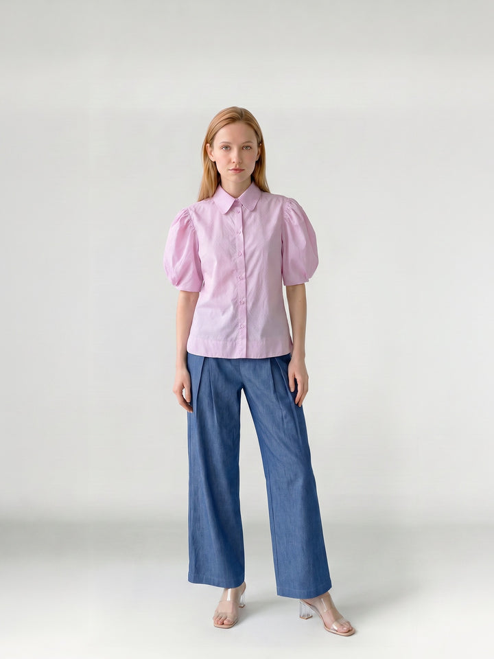 Blusa Mujer Clara Manga Globo Rosa Ludovica