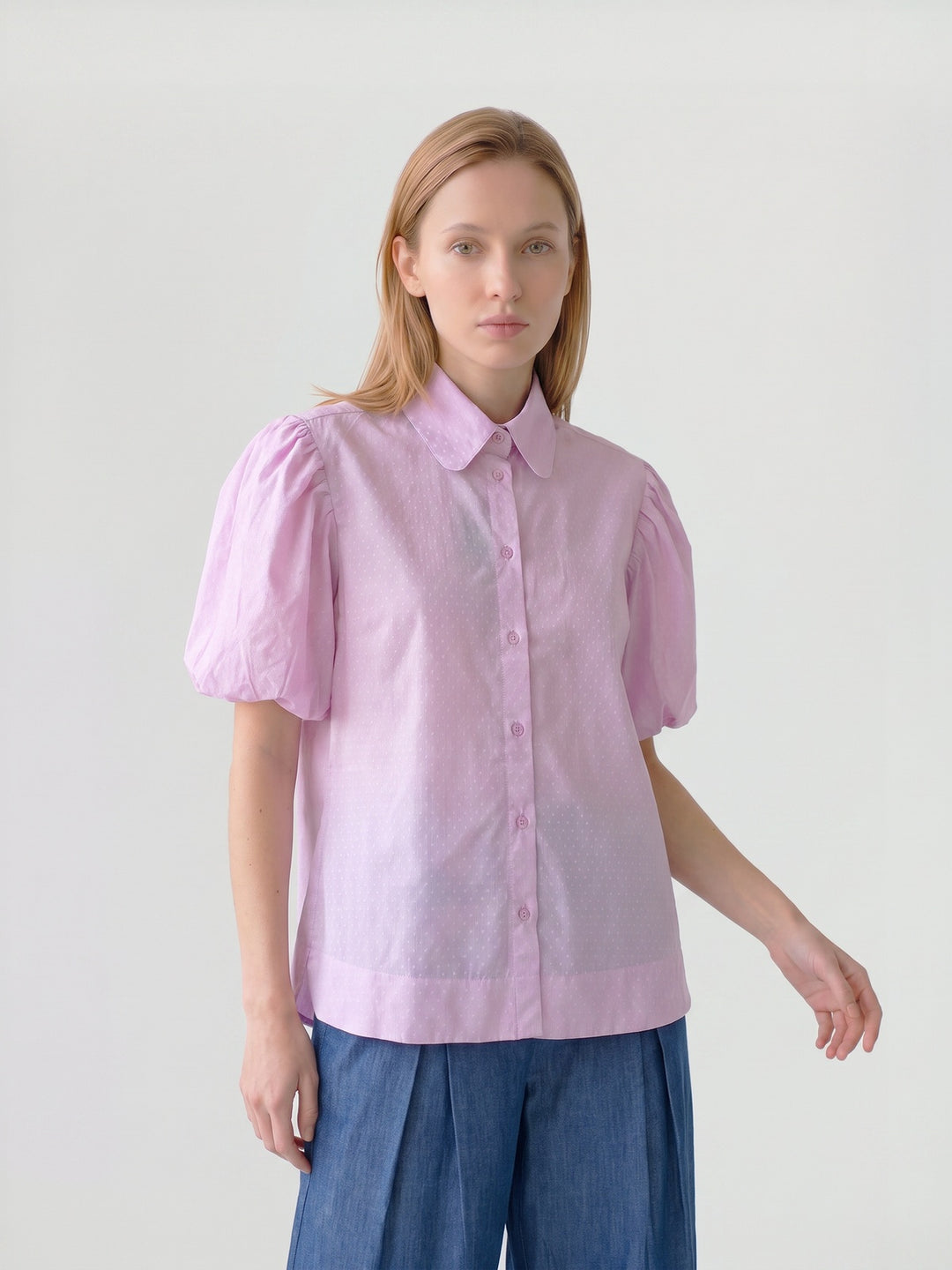 Blusa Mujer Clara Manga Globo Rosa Ludovica