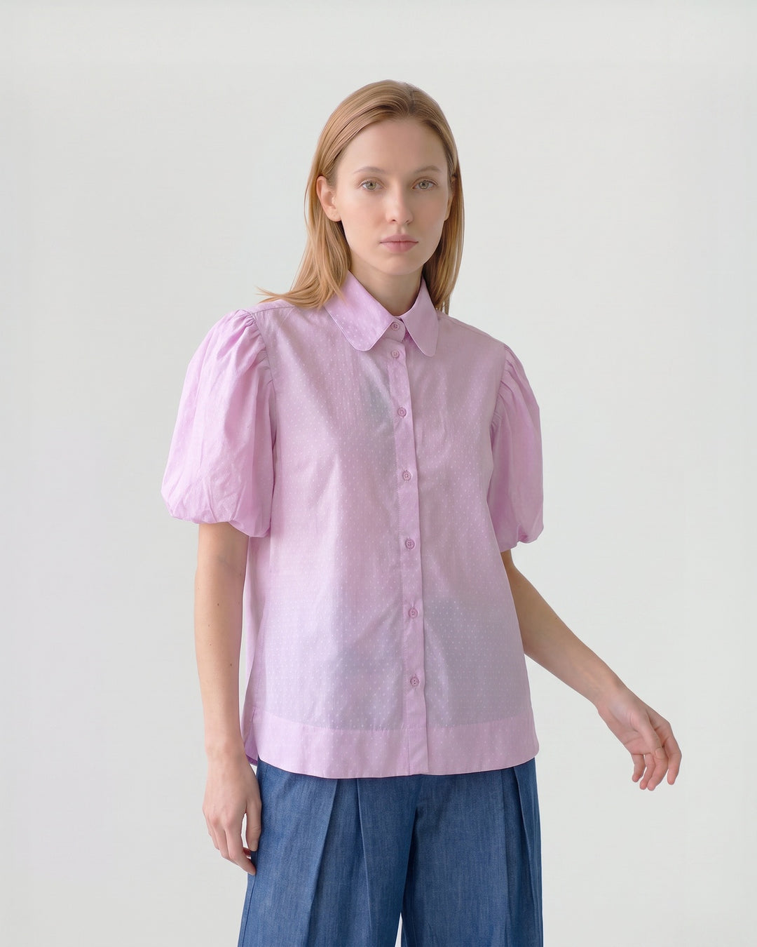 Blusa Mujer Clara Manga Globo Rosa Ludovica