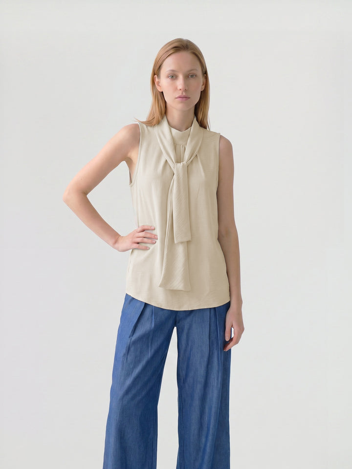 Blusa Mujer Olivia con Lazo Sand Ludovica