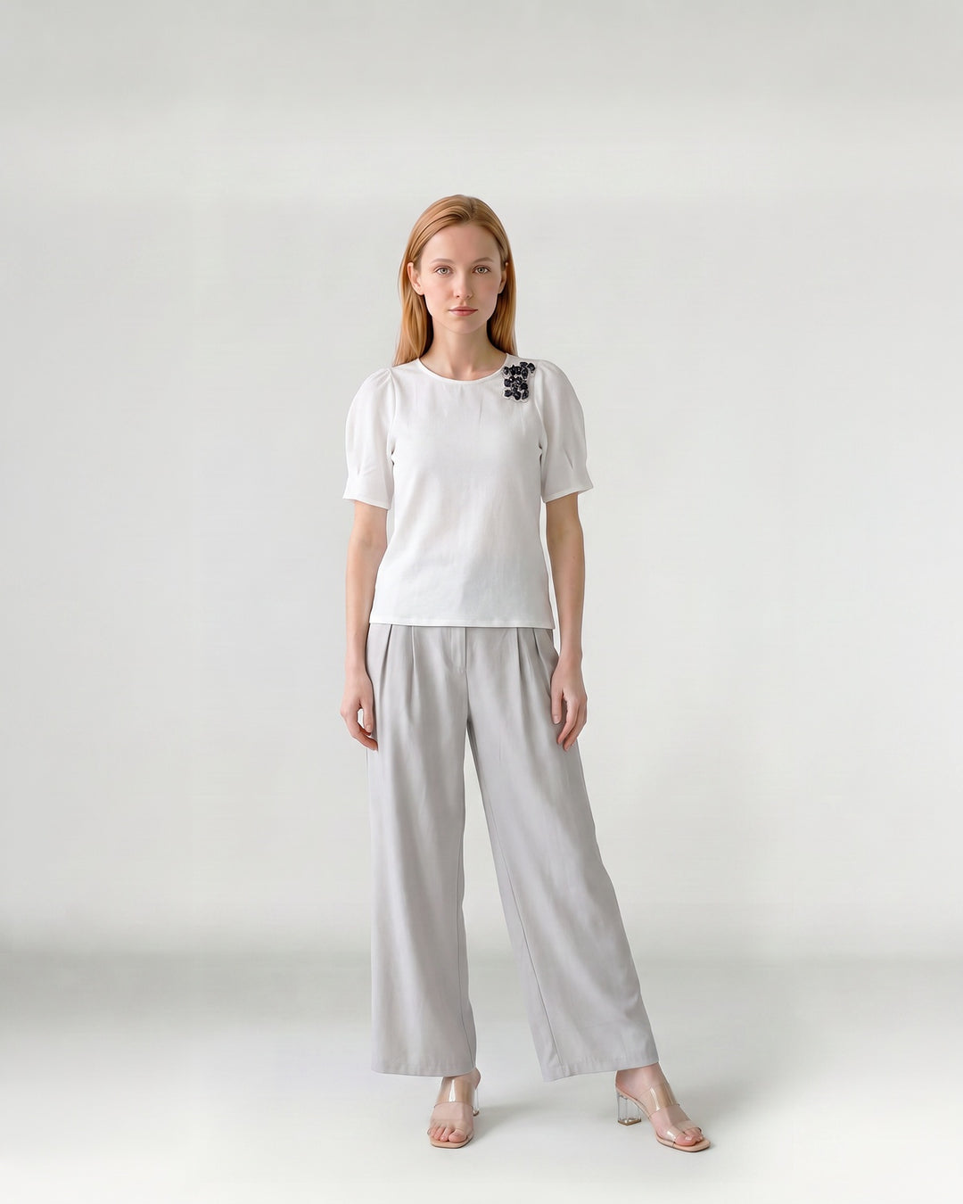 Blusa Mujer Aurora Manga Globo Blanco Ludovica