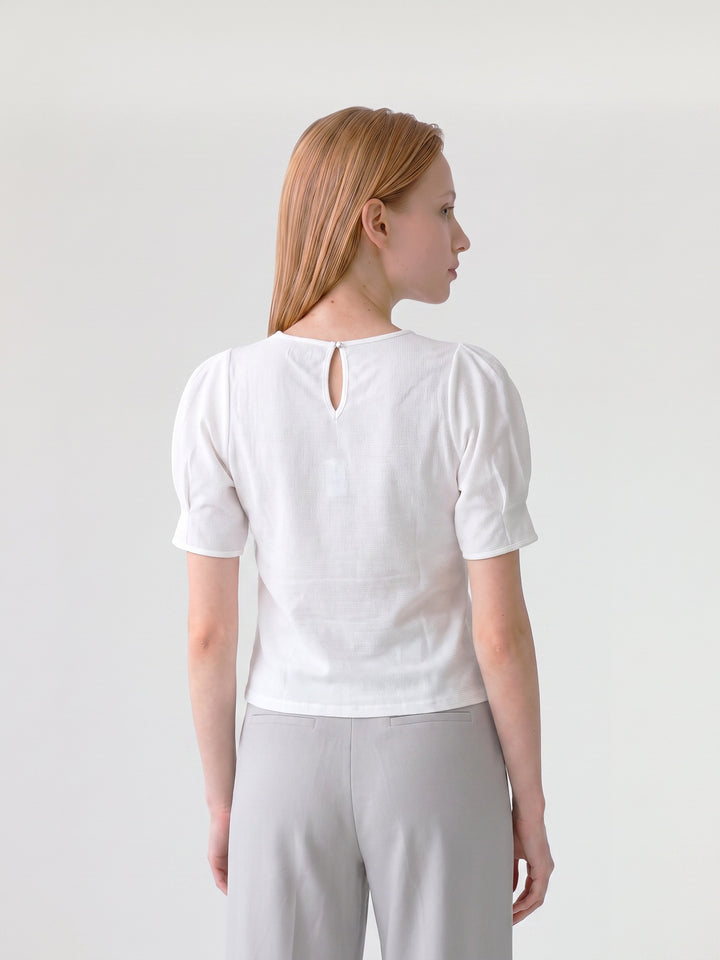 Blusa Mujer Aurora Manga Globo Blanco Ludovica