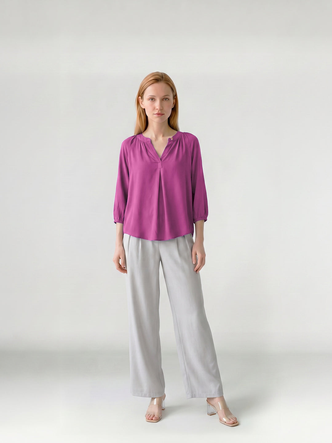 Blusa Mujer Luna con Aplicación Magenta Ludovica
