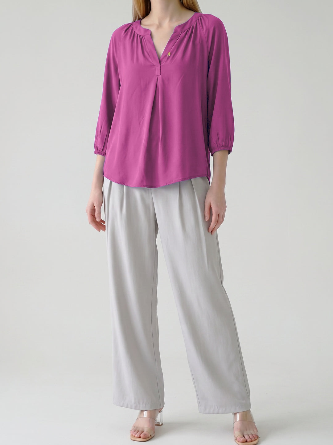 Blusa Mujer Luna con Aplicación Magenta Ludovica
