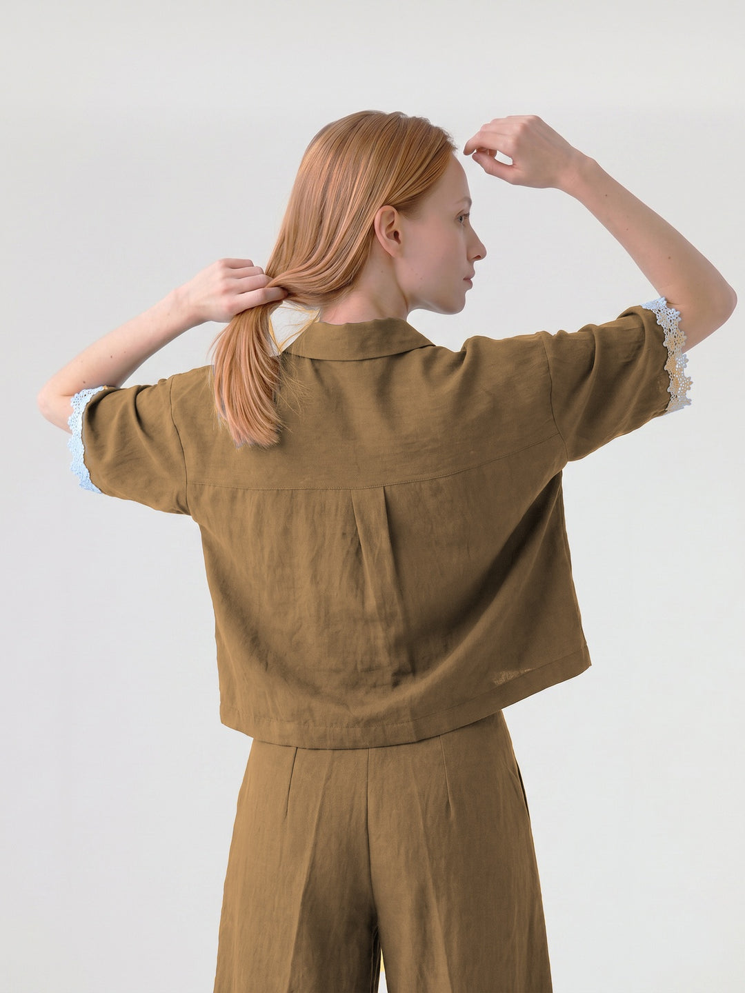 Blusa Mujer Mía Bordada Chocolate Ludovica