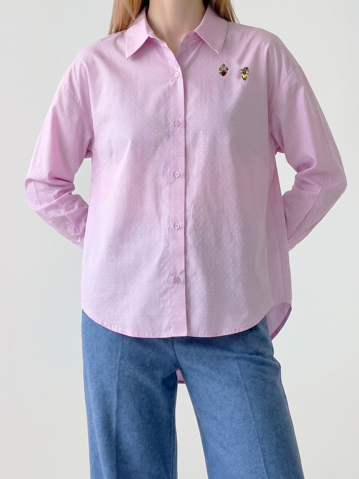 Blusa Mujer Elisa Satinada Rosa Ludovica