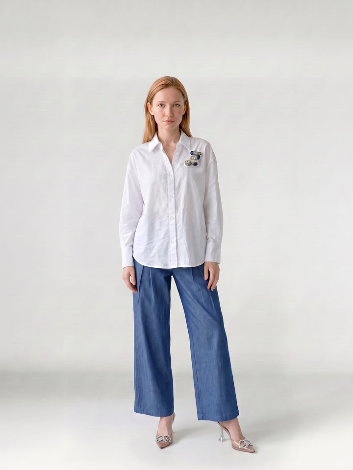 Blusa Mujer Alma Bordada Blanco Ludovica