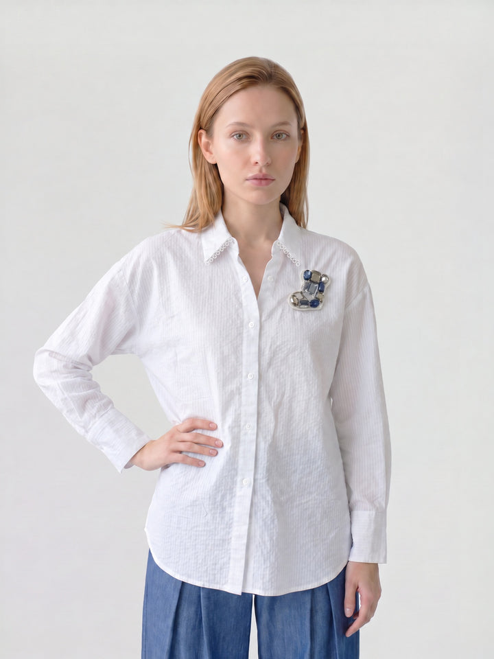 Blusa Mujer Alma Bordada Blanco Ludovica