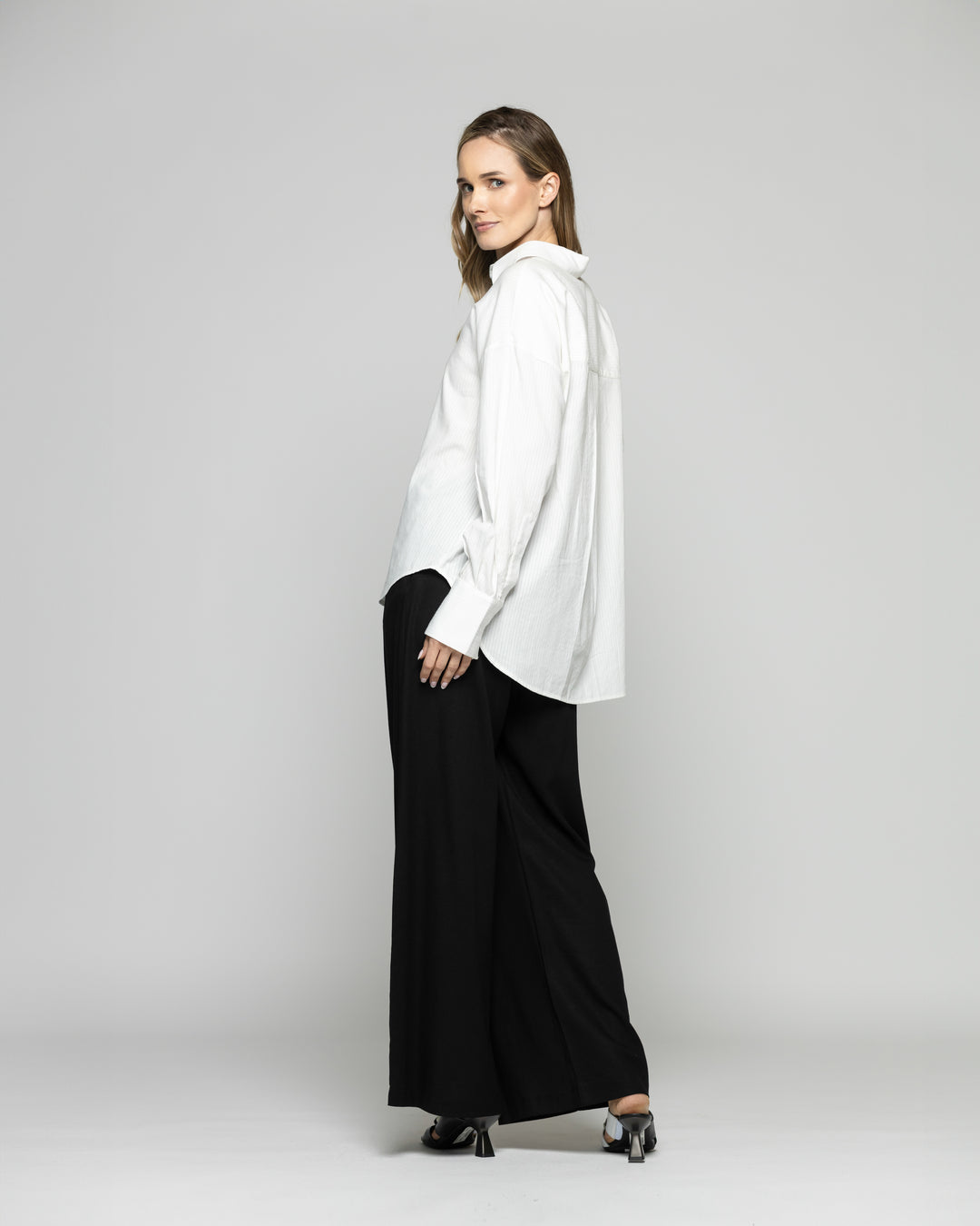 Blusa Mujer Deutzia Algodón Camisera Manga Larga Blanca Ludovica