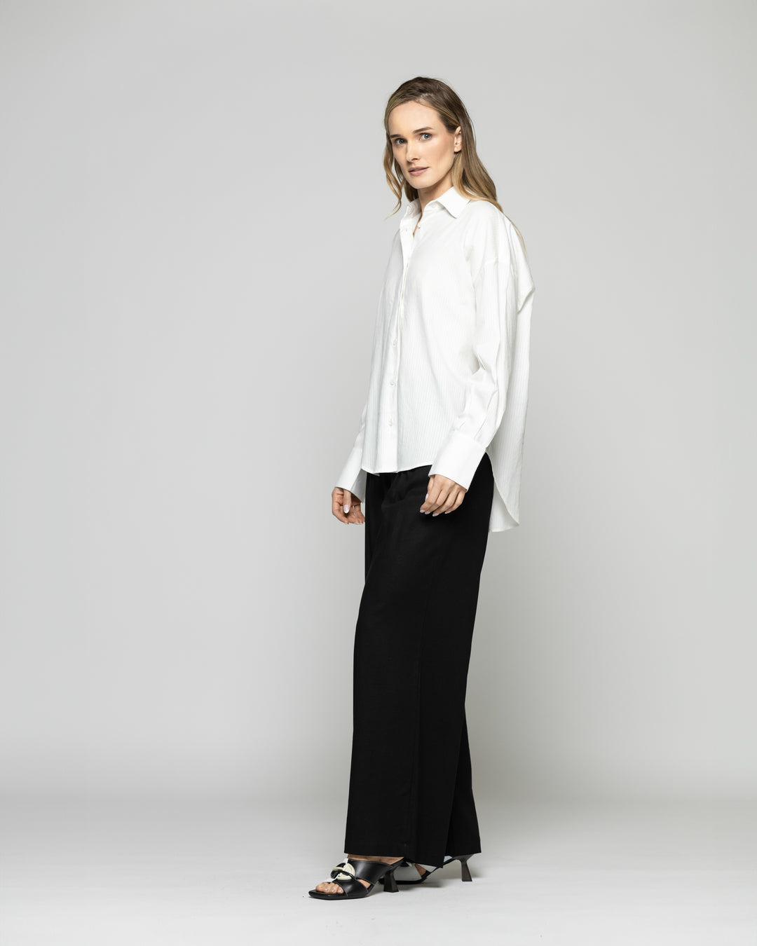 Blusa Mujer Deutzia Algodón Camisera Manga Larga Blanca Ludovica