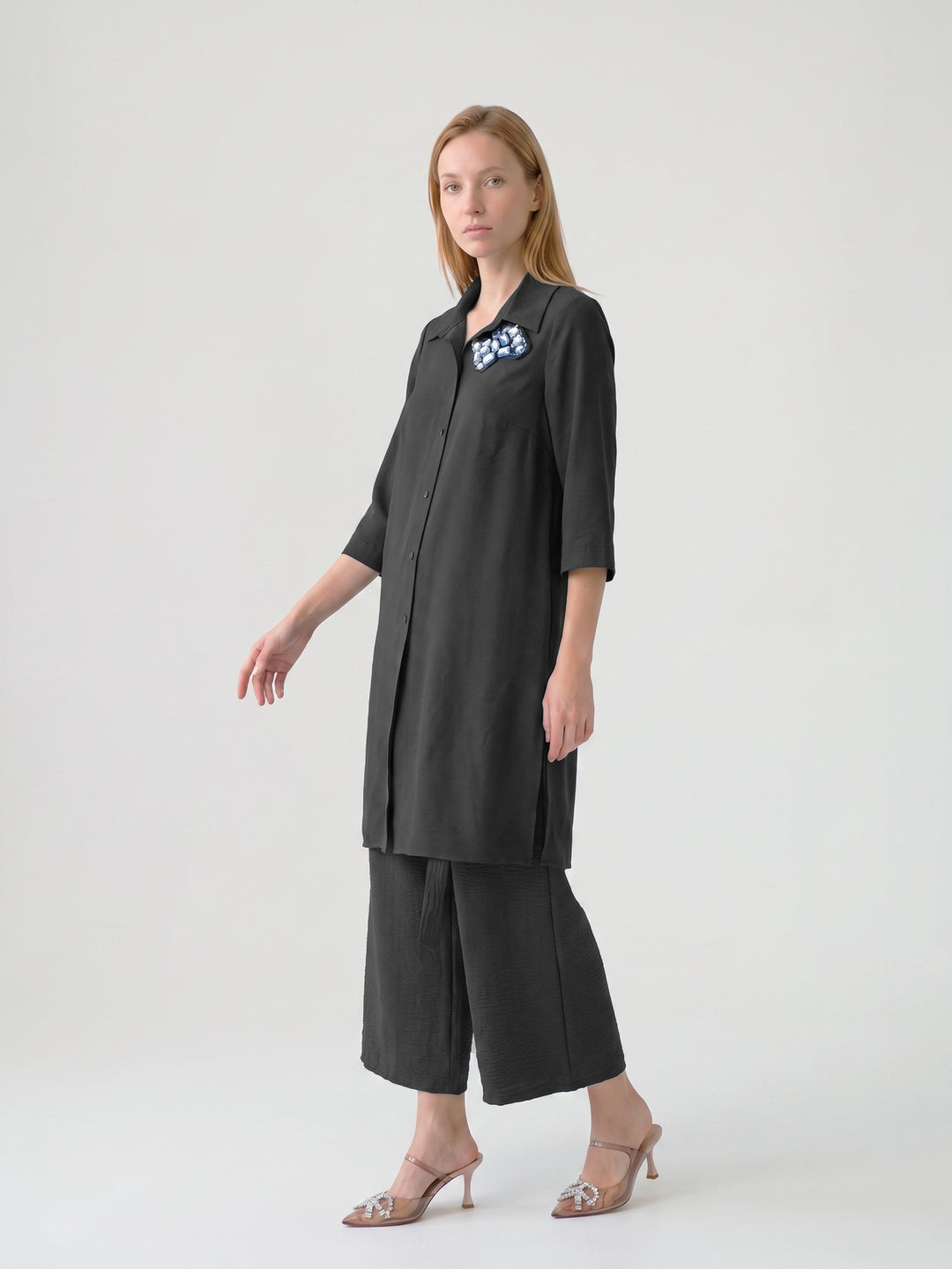 Blusa Mujer Paola Bordada Negro Ludovica