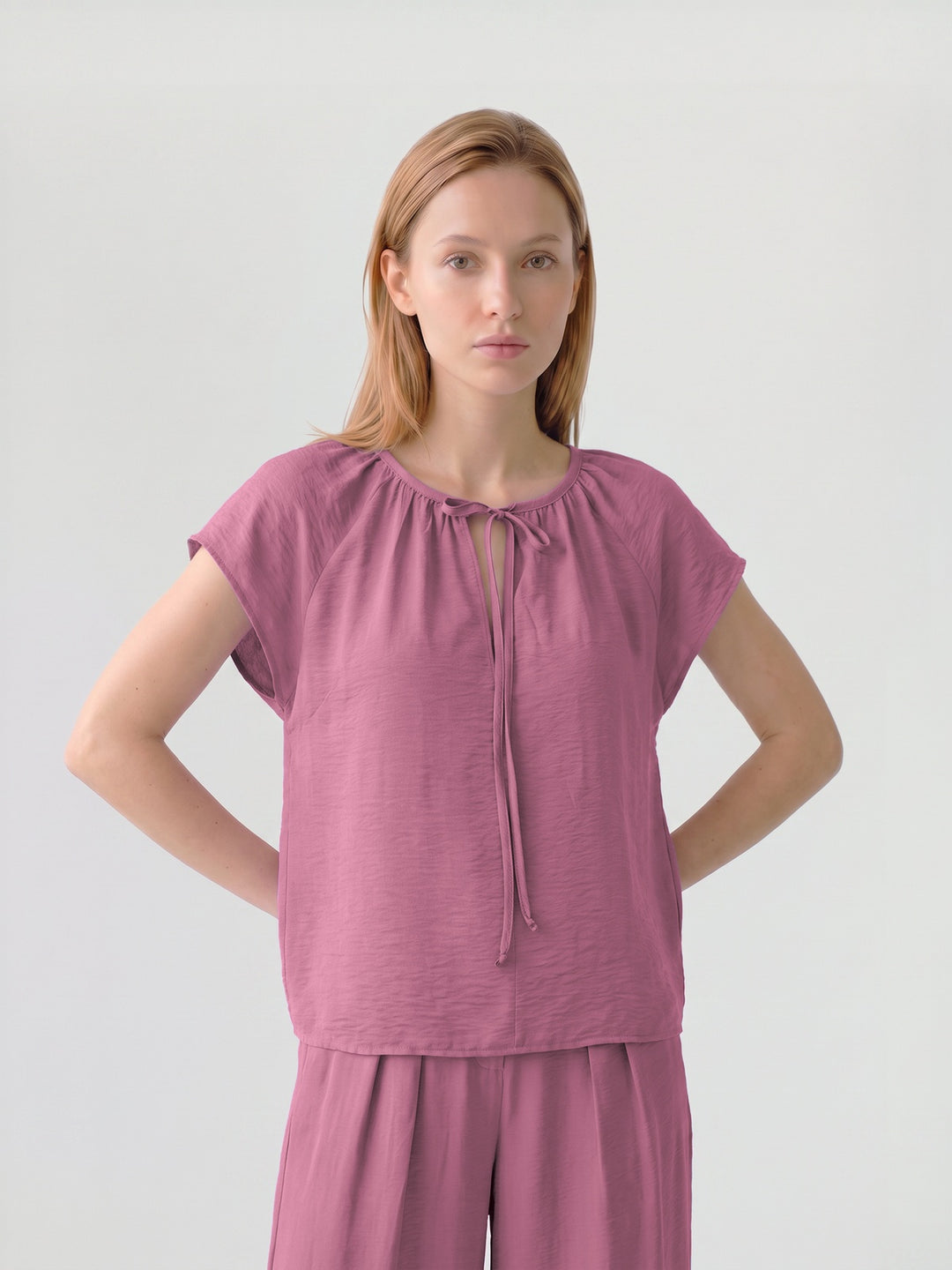 Blusa Mujer Diana Cuello Recogido Malva Ludovica