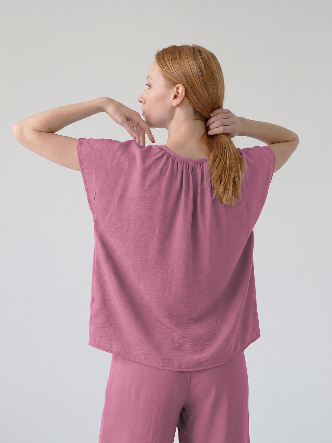 Blusa Mujer Diana Cuello Recogido Malva Ludovica