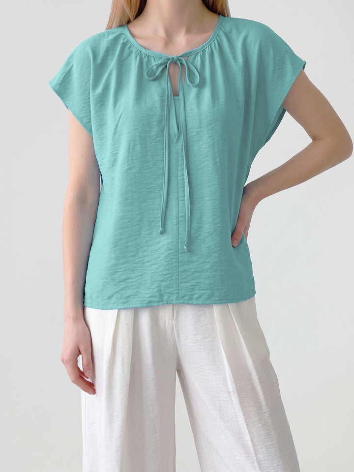 Blusa Mujer Diana Cuello Recogido Turquesa Ludovica