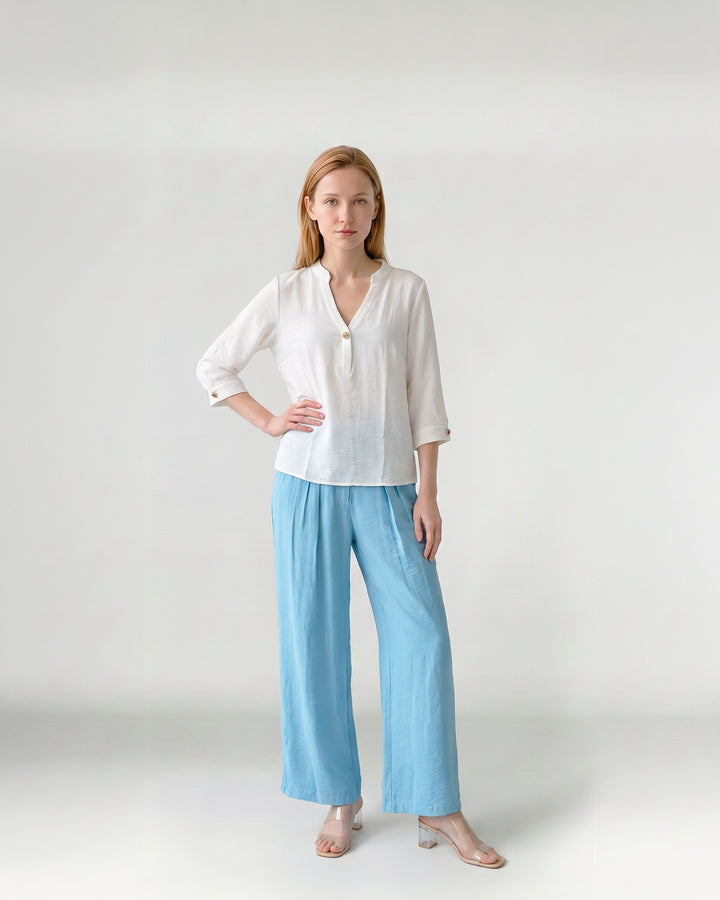 Blusa Mujer Teresa Manga Globo Blanco Ludovica