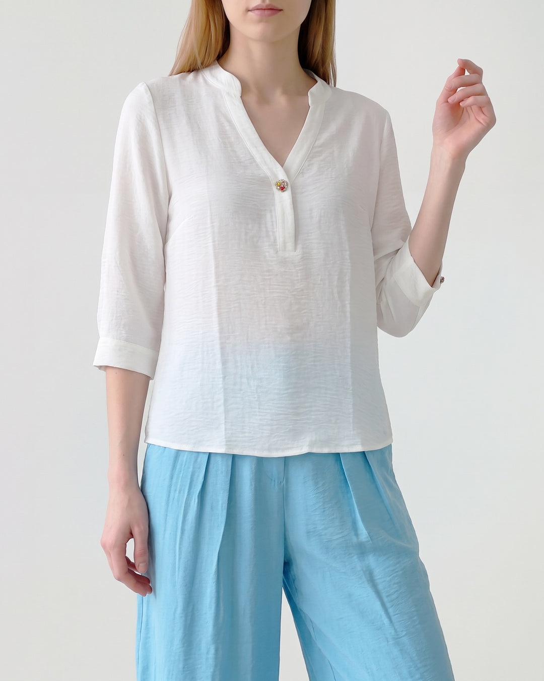 Blusa Mujer Teresa Manga Globo Blanco Ludovica