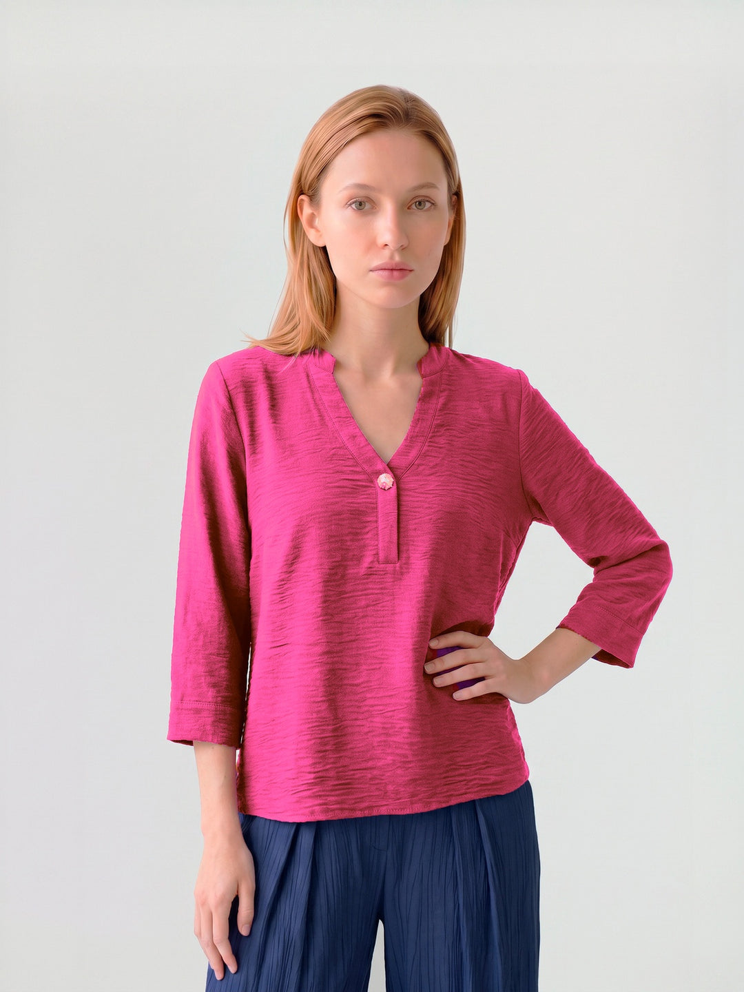 Blusa Mujer Teresa Manga Globo Granate Ludovica