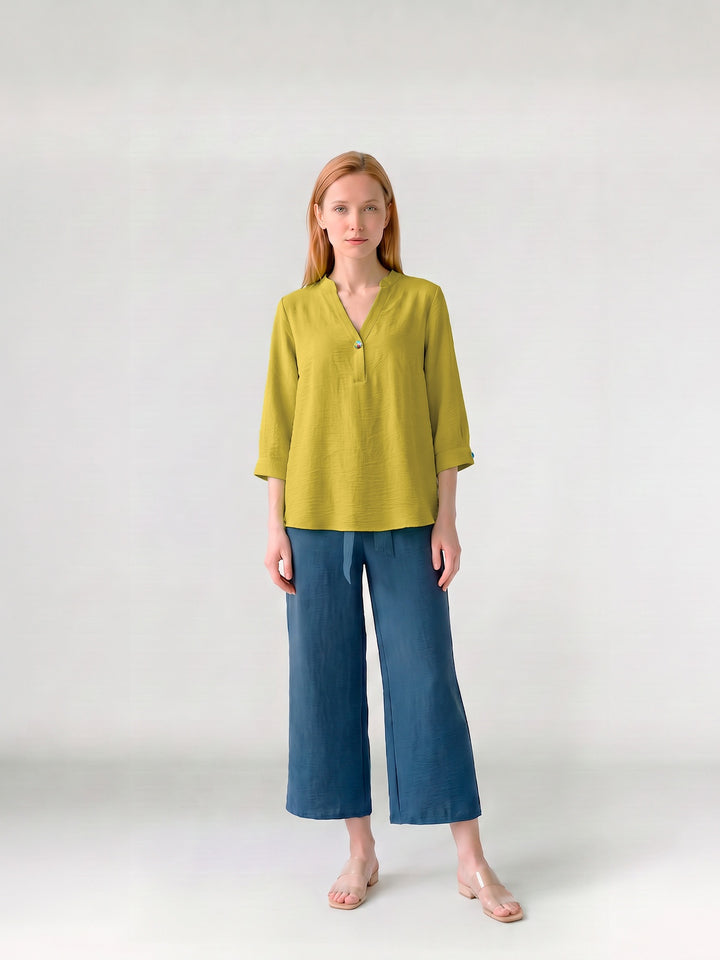 Blusa Mujer Teresa Manga Globo Pistacho Ludovica