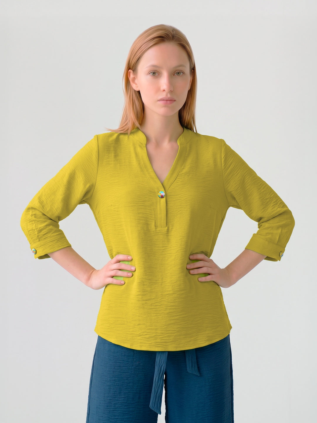 Blusa Mujer Teresa Manga Globo Pistacho Ludovica