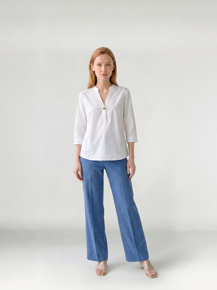 Blusa Mujer Rita con Dije Blanco Ludovica