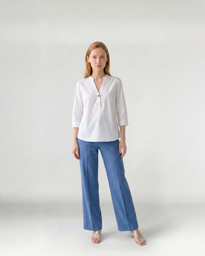 Blusa Mujer Rita con Dije Blanco Ludovica